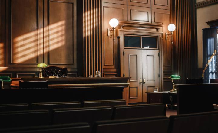 innocent until proven guilty: an empty courtroom